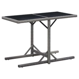 image-Garden Table Black 110x53x72 cm Glass and Poly Rattan