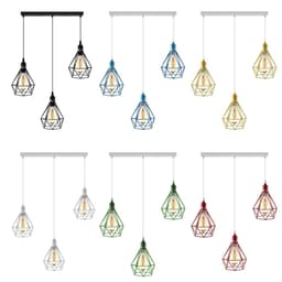 image-Pendant Industrial Ceiling Light Fitting, Metal Open Style Vintage Lamp Shade