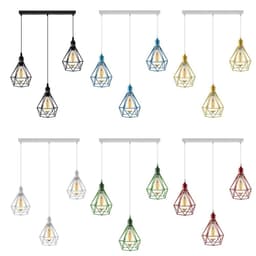 image-Pendant Industrial Ceiling Light Fitting, Metal Open Style Vintage Lamp Shade