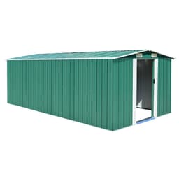 image-Garden Shed 257x298x178 cm to 257x580x181 cm Metal Green
