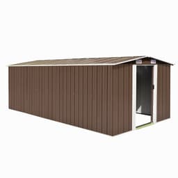 image-Garden Shed 257x298x178 cm to 257x580x181 cm Metal Green
