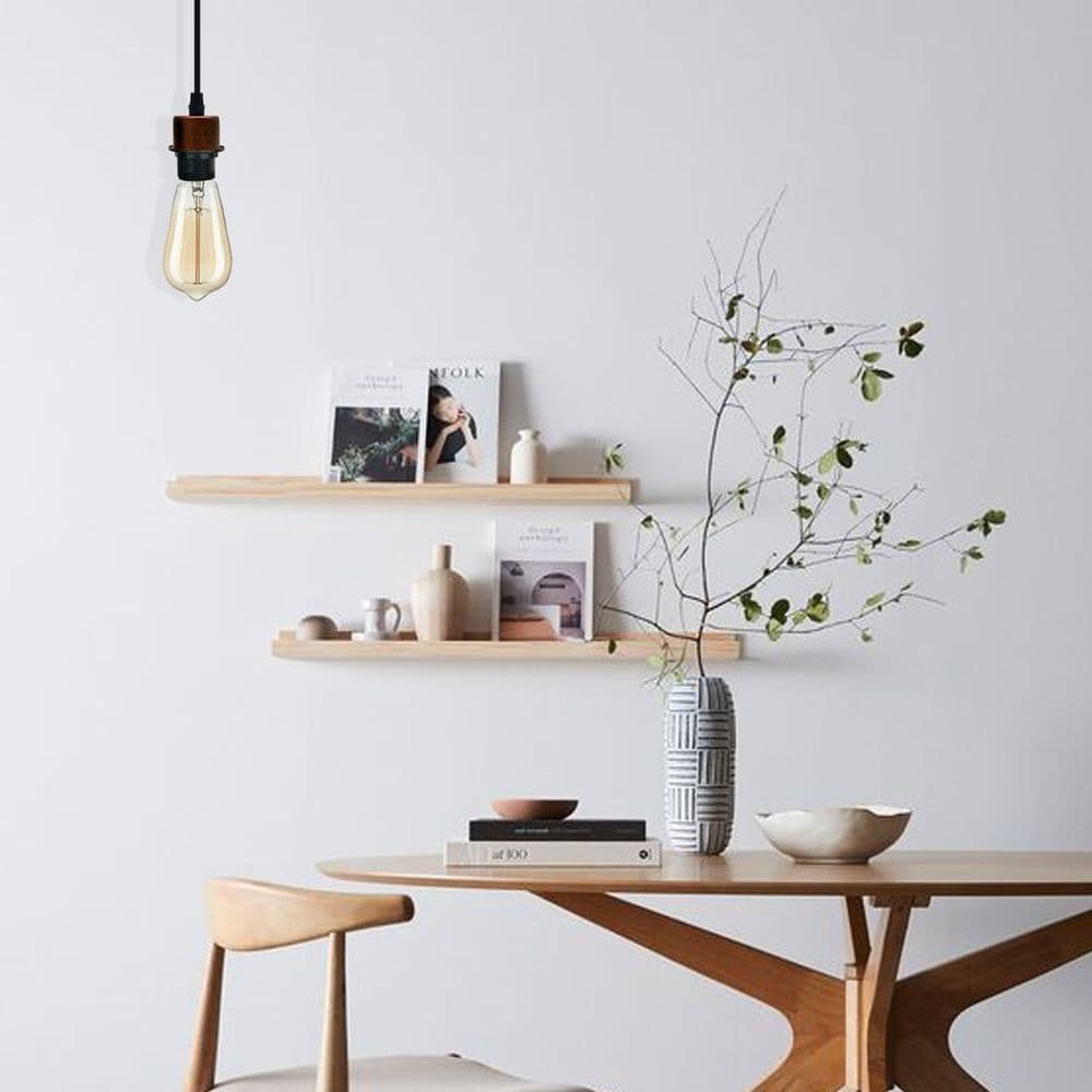 image-10 Pack Industrial Rustic Red Pendant Light, Lampshade Addable E27 Lamp Holder Light, E27 UK Holder Set With PVC Cable.