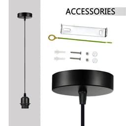 image-5 Pack Industrial Rose Gold Pendant Light, Lampshade Addable E27 Lamp Holder Light, E27 UK Holder Set With PVC Cable.