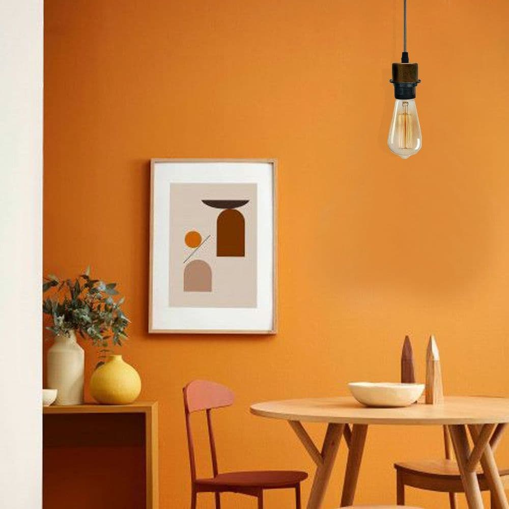 image-5 Pack Industrial Brushed Copper Pendant Light, Lampshade Addable E27 Lamp Holder Light,