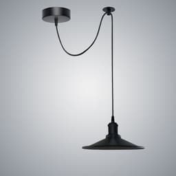 image-Black Vintage Cone shaped shade Ceiling Pendant Light Fitting with Adjustable Cord Light Fixture