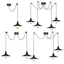 image-Black Vintage Cone shaped shade Ceiling Pendant Light Fitting with Adjustable Cord Light Fixture
