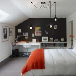 image-Black Vintage 3 Head Cone shaped shade Ceiling Pendant Light Fitting with Adjustable Cord Hanging Light Fixture