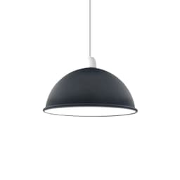 image-Vintage Black Inner White Industrial Easy Fit Dome Shaped Lamp Shade Pendant, Wall Light Metal E27 Light Fitting 60W