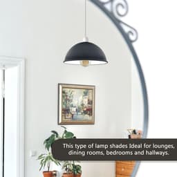image-Vintage Industrial Easy Fit Dome Shaped Lamp Shade Ceiling, Pendant, Wall Light Metal E27 Light Fitting 60W