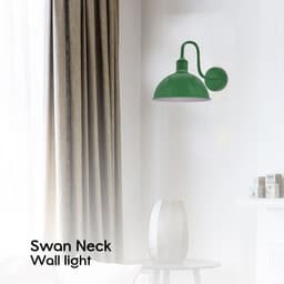 image-Modern Industrial Swan Neck Metal Arm E27 Sconce Wall Light Set Fixture for Living Room Dining Room Kitchen.