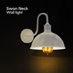 image-Modern Industrial Swan Neck Metal Arm E27 Sconce Wall Light Set Fixture for Living Room Dining Room Kitchen.