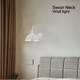image-Modern Industrial Swan Neck Metal Arm E27 Sconce Wall Light Set Fixture for Living Room Dining Room Kitchen.