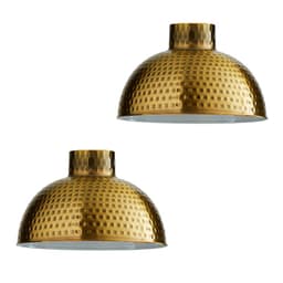 image-2 Pack Retro Industrial Easy Fit Lamp Light Shade E27 Base Pendant Metal 26cm Dome Shape Vintage Large Lamp Shades