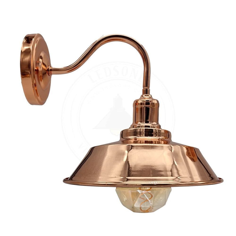 image-Vintage Industrial Rose Gold Retro Wall light Sturdy Metal Lamp Shade Lights Classic Style Electroplated Finish E27 lamp