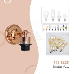 image-Vintage Industrial Rose Gold Retro Wall light Sturdy Metal Lamp Shade Lights Classic Style Electroplated Finish E27 lamp