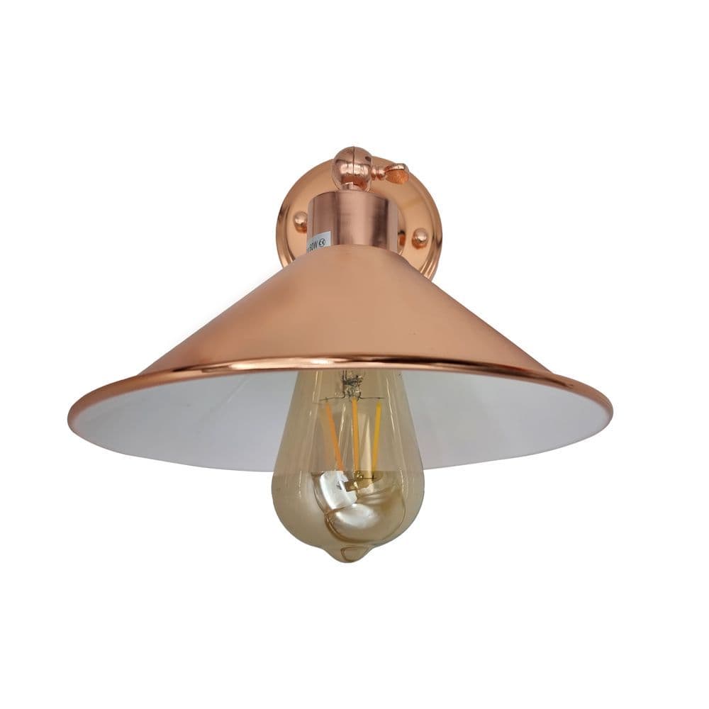 image-Vintage Industrial Rose Gold Retro Wall light Sturdy Metal Lamp Shade Lights Classic Style Electroplated Finish E27 lamp