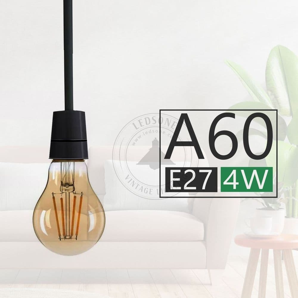 image-2 Pack E27,B22 LED Edison Dimmable Vintage Amber Glass Warm white 2700K, Cool white 6000K Light Bulbs
