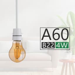 image-2 Pack A60 B22 4W Bayonet Style LED filament Retro Amber light bulb Warm white glass bulbs 2700K Light Bulbs