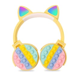 image-Fidget Headphones Kids Toy Headset, Wireless Bluetooth Headphone Pop Bubble On-Ear Headphone Fidget Toy Rainbow Color Fidget Headset for Children Adults (Blue)