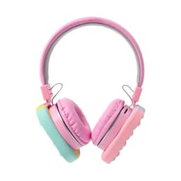 image-Fidget Headphones Kids Toy Headset, Wireless Bluetooth Headphone Pop Bubble On-Ear Headphone Fidget Toy Rainbow Color Fidget Headset for Children Adults (Pink)