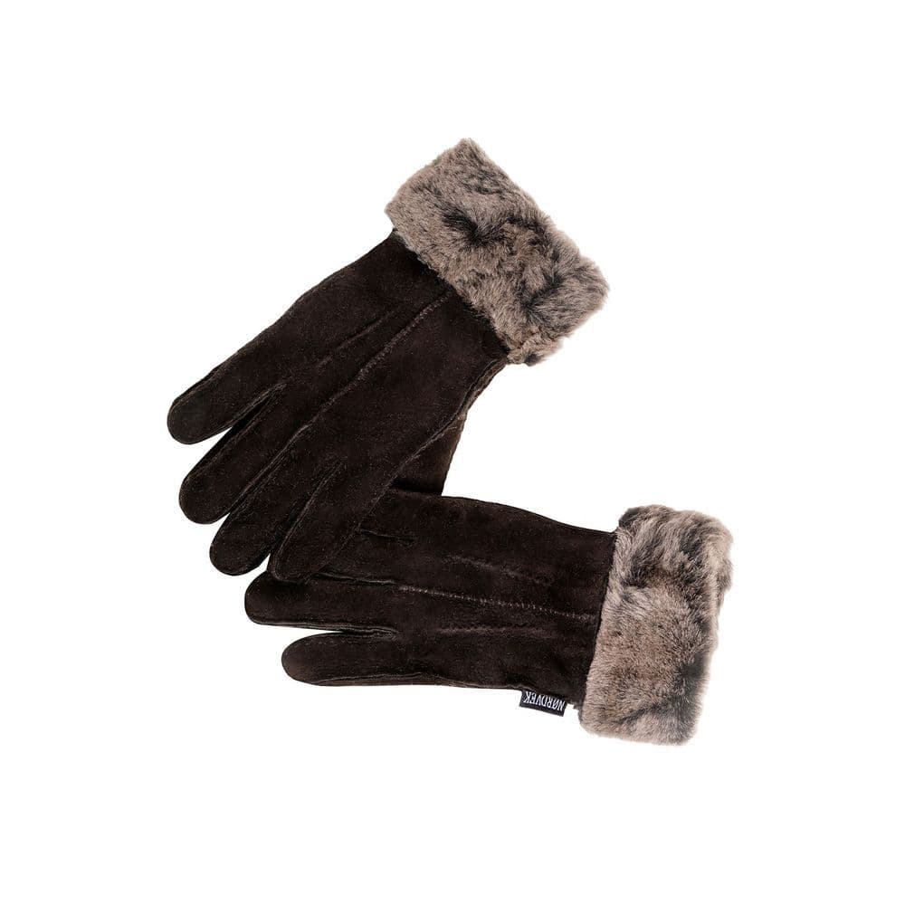 image-Nordvek Womens Sheepskin Gloves With Fur Cuff - 301-100