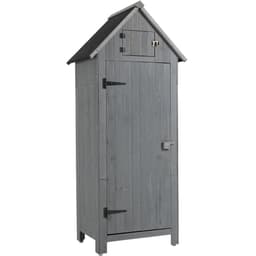image-Outdoor Tool Storage Cabinet, Wooden Fir Garden Shed with Single Storage Door