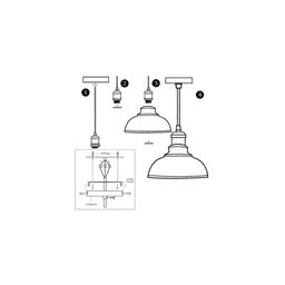 image-11 Inch Vintage Dome Pendant Light Farmhouse Light Fixtures~1139