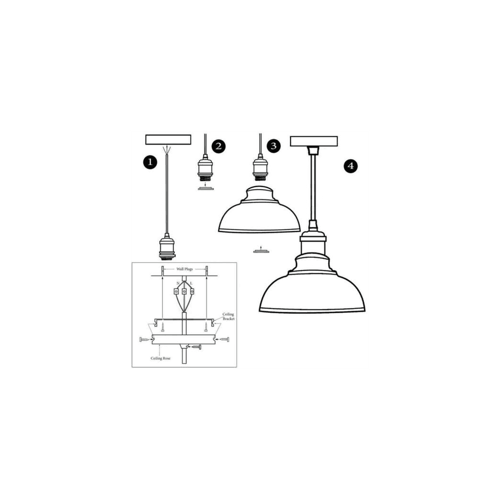 image-11 Inch Vintage Dome Pendant Light Farmhouse Light Fixtures~1139