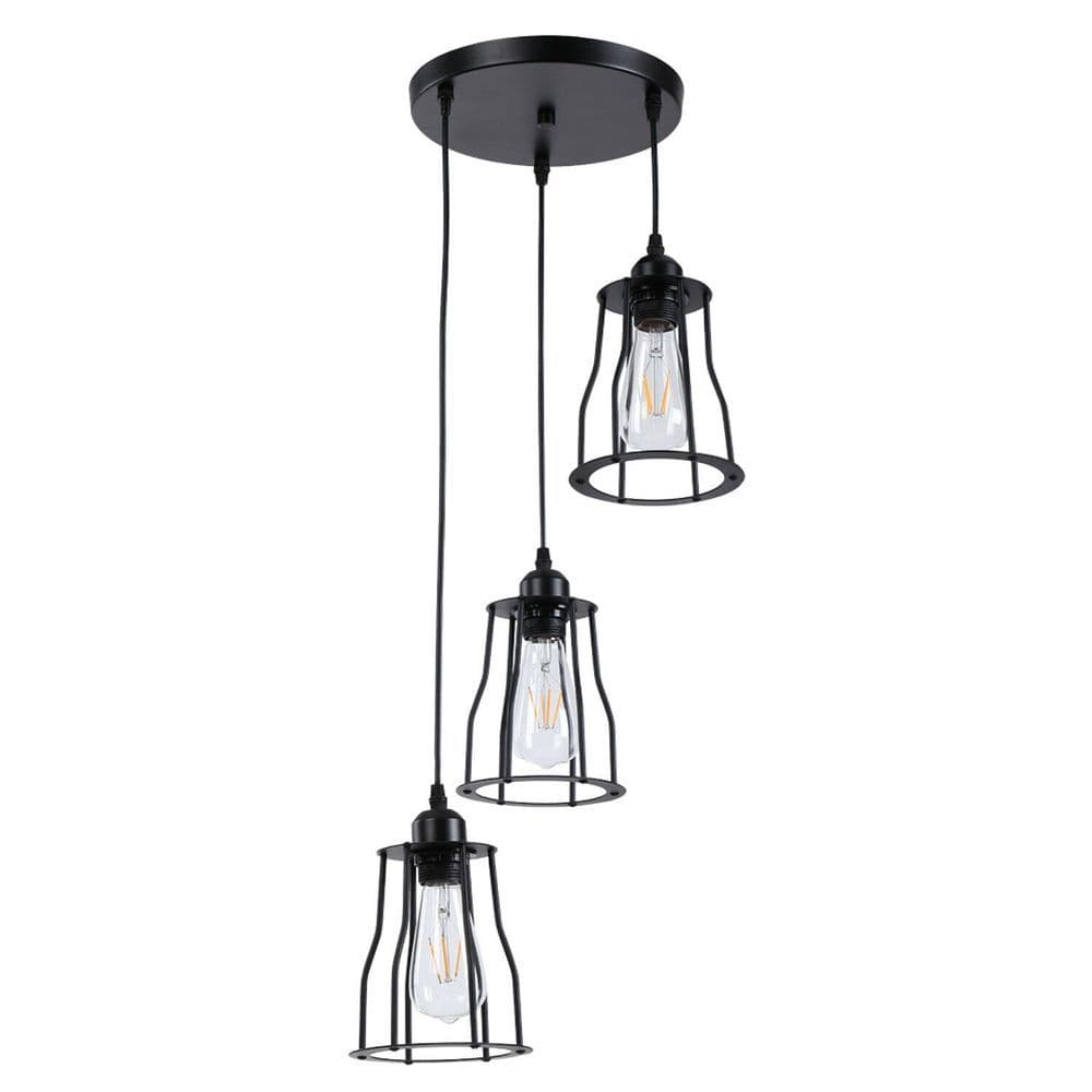 image-3-Lights Cage Pendant Light Hanging Lamp Ceiling Light Fixture~1381