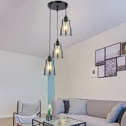 image-3-Lights Cage Pendant Light Hanging Lamp Ceiling Light Fixture~1381