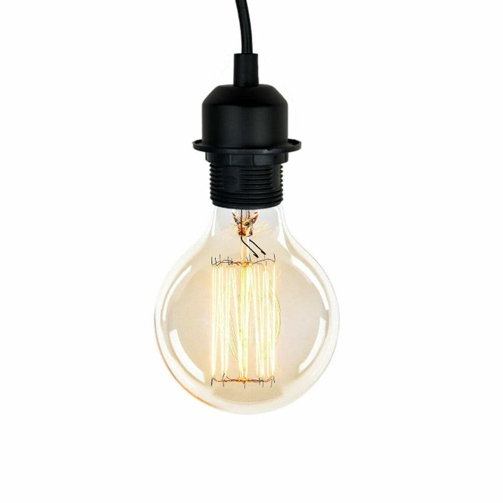 image-Vintage Hanging Pendant Ceiling Rose Lamp Holder PVC Flex Fitting Light~1461