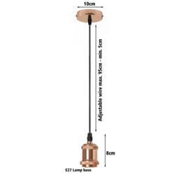 image-E26 Screw Ceiling Pendant Light Fitting Lamp Rose Gold Light fixture~1549