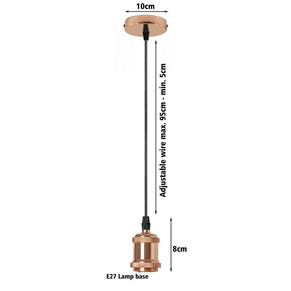 image-E26 Screw Ceiling Pendant Light Fitting Lamp Rose Gold Light fixture~1549