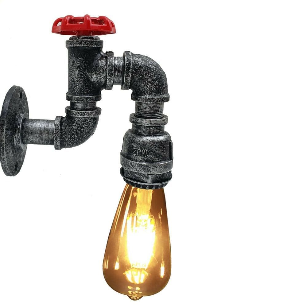 image-Vintage Industrial Water Pipe Lamp Retro Light Steampunk Wall Sconce~1587