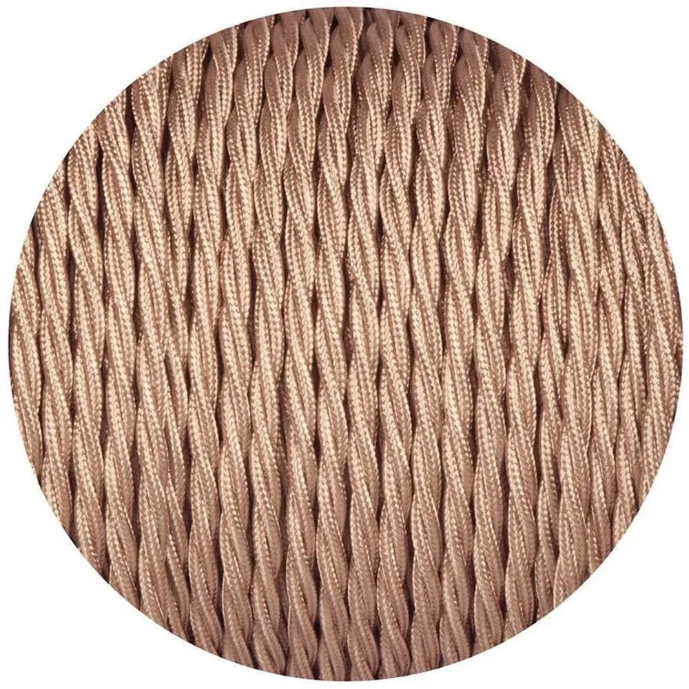 image-18 Gauge 2 Conductor Twisted Cloth Covered Wire Braided Light Cord Rose Gold ~ 1412