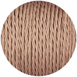 image-18 Gauge 2 Conductor Twisted Cloth Covered Wire Braided Light Cord Rose Gold ~ 1412
