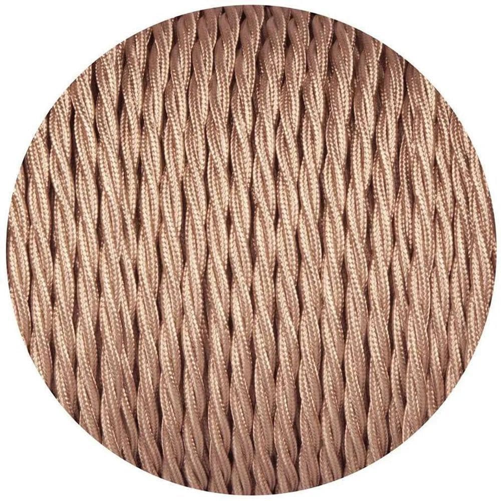 image-18 Gauge 2 Conductor Twisted Cloth Covered Wire Braided Light Cord Rose Gold ~ 1412