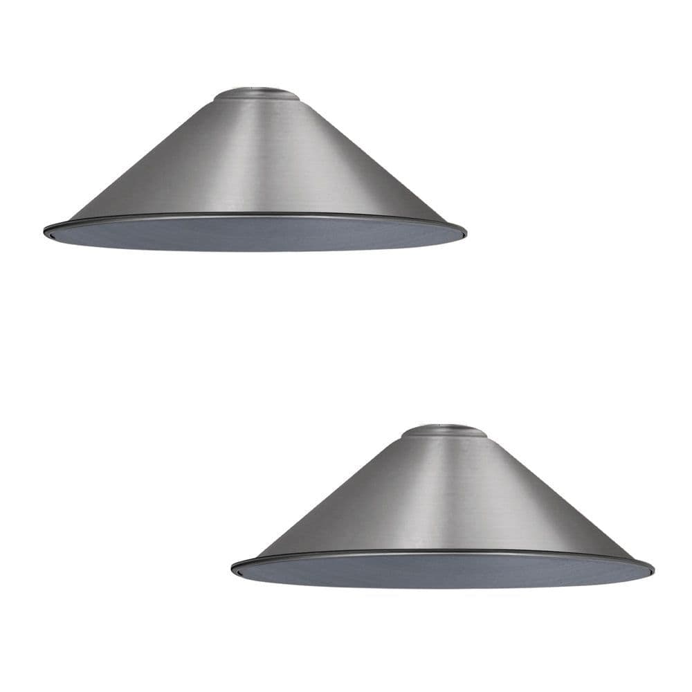 image-Chrome Cone Lamp Shade Metal Light Shade With Free Reducer Plate E26~1689
