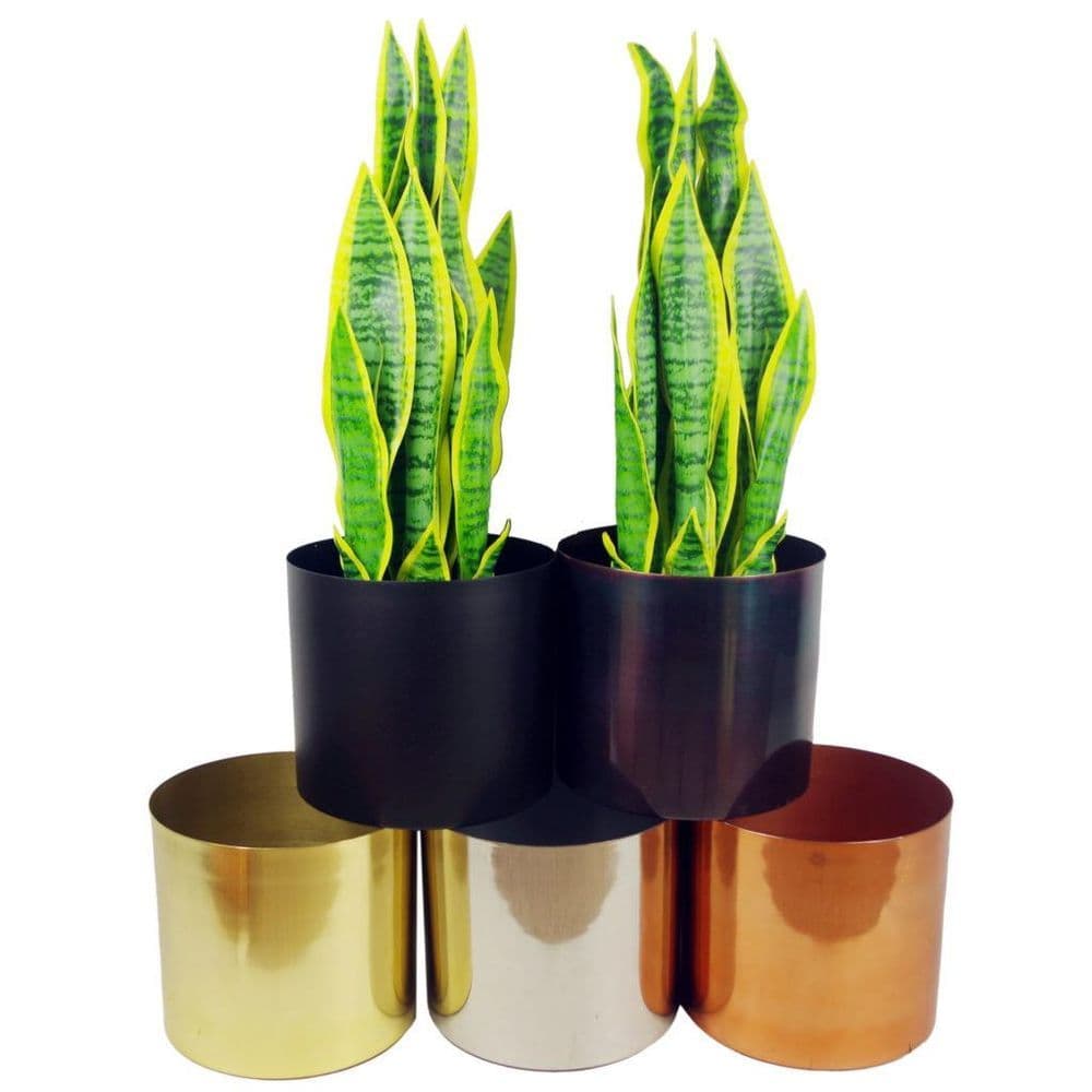image-LARGE Metal Planters Shiny Finish - Choice of Colours - Gold Copper Silver