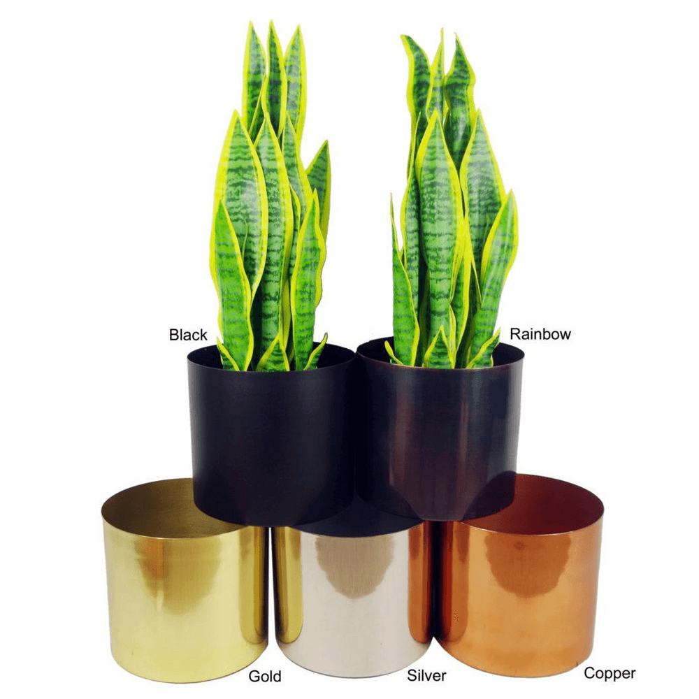 image-LARGE Metal Planters Shiny Finish - Choice of Colours - Gold Copper Silver