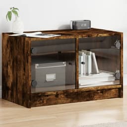 image-vidaXL TV Cabinet with Glass Doors White 68x37x42 cm