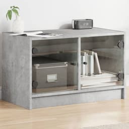image-vidaXL TV Cabinet with Glass Doors White 68x37x42 cm