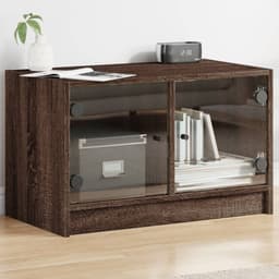 image-vidaXL TV Cabinet with Glass Doors White 68x37x42 cm