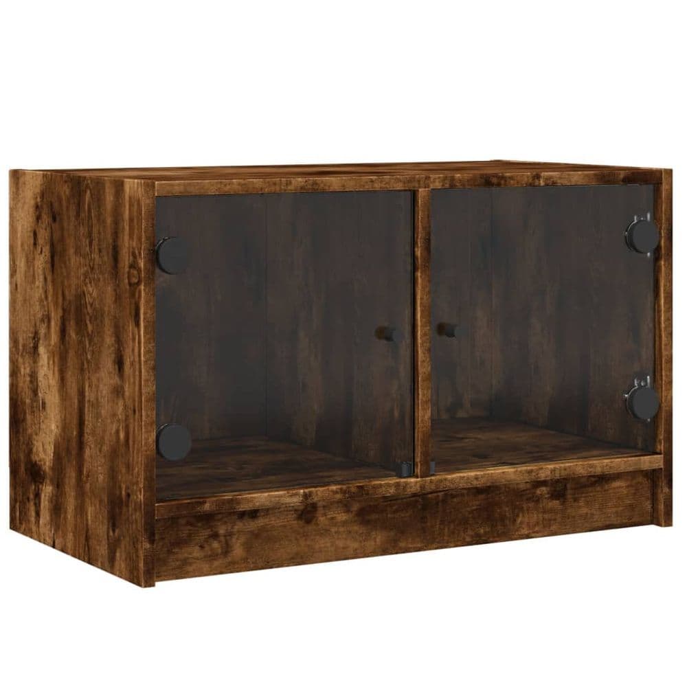 image-vidaXL TV Cabinet with Glass Doors White 68x37x42 cm