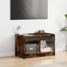 image-vidaXL TV Cabinet with Glass Doors White 68x37x42 cm