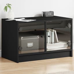 image-vidaXL TV Cabinet with Glass Doors White 68x37x42 cm