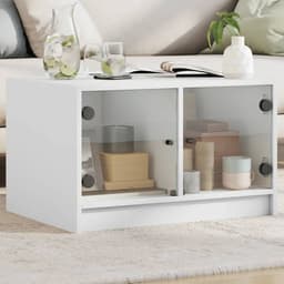 image-vidaXL Coffee Table with Glass Doors White 68x50x42 cm