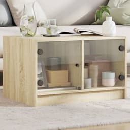 image-vidaXL Coffee Table with Glass Doors White 68x50x42 cm