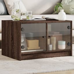 image-vidaXL Coffee Table with Glass Doors White 68x50x42 cm