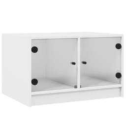 image-vidaXL Coffee Table with Glass Doors White 68x50x42 cm